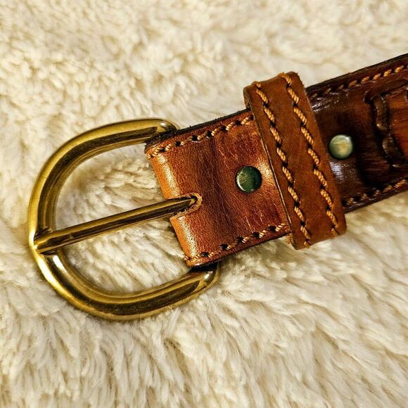 Nanni Milano Made in Italy Brown woven 80/32 belt. Artzy. Boho. Cottagecore - Picture 6 of 15